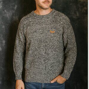 Vintage 80s 90s Tutti Frutti Knitted Sweater Mens Size 3 Small Grey Italy Wool